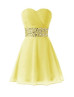 Chiffon Beads Sweetheart Neckline Short Prom Dress 